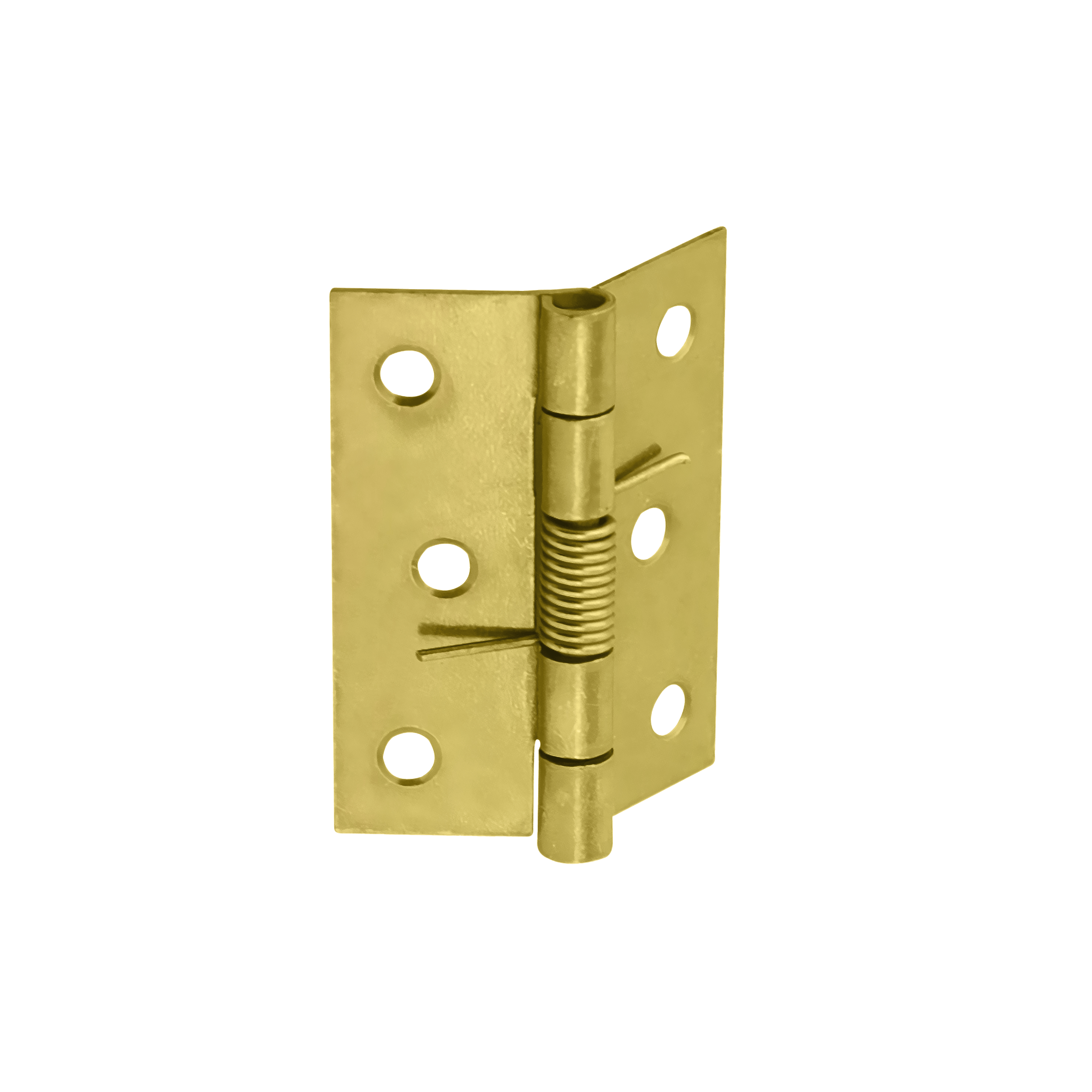 Zawias płaski budowlany samozamykający ze sprężyną ZSS 50, 42 mm, Złoty, 50 mm, 50x42x1,0 mm.