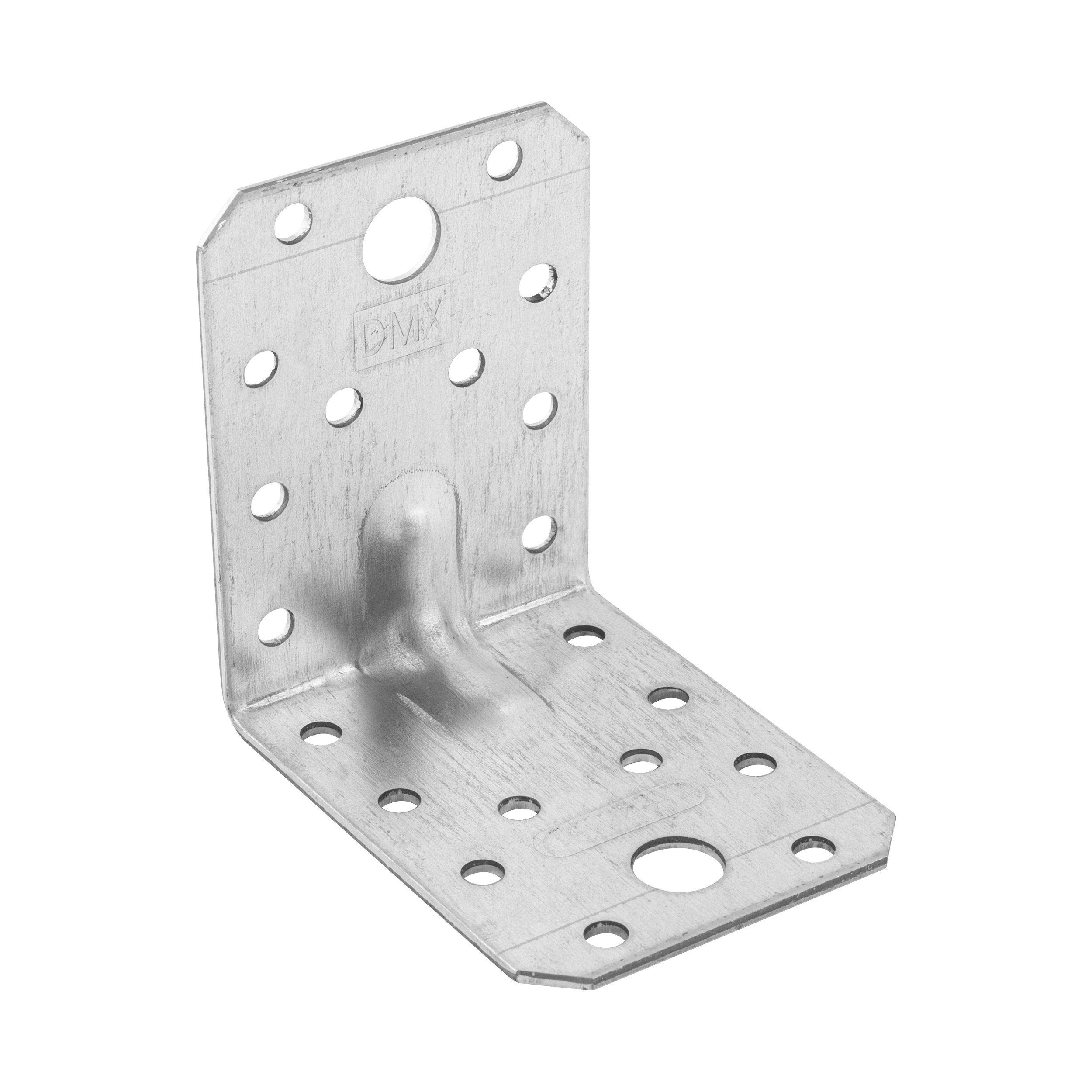 Kątownik ciesielski wzmocniony z przetłoczeniem KPL 4, 70x70x55 mm, 2 mm, 70x70x55x2,0 mm, w zestawie elementów.
