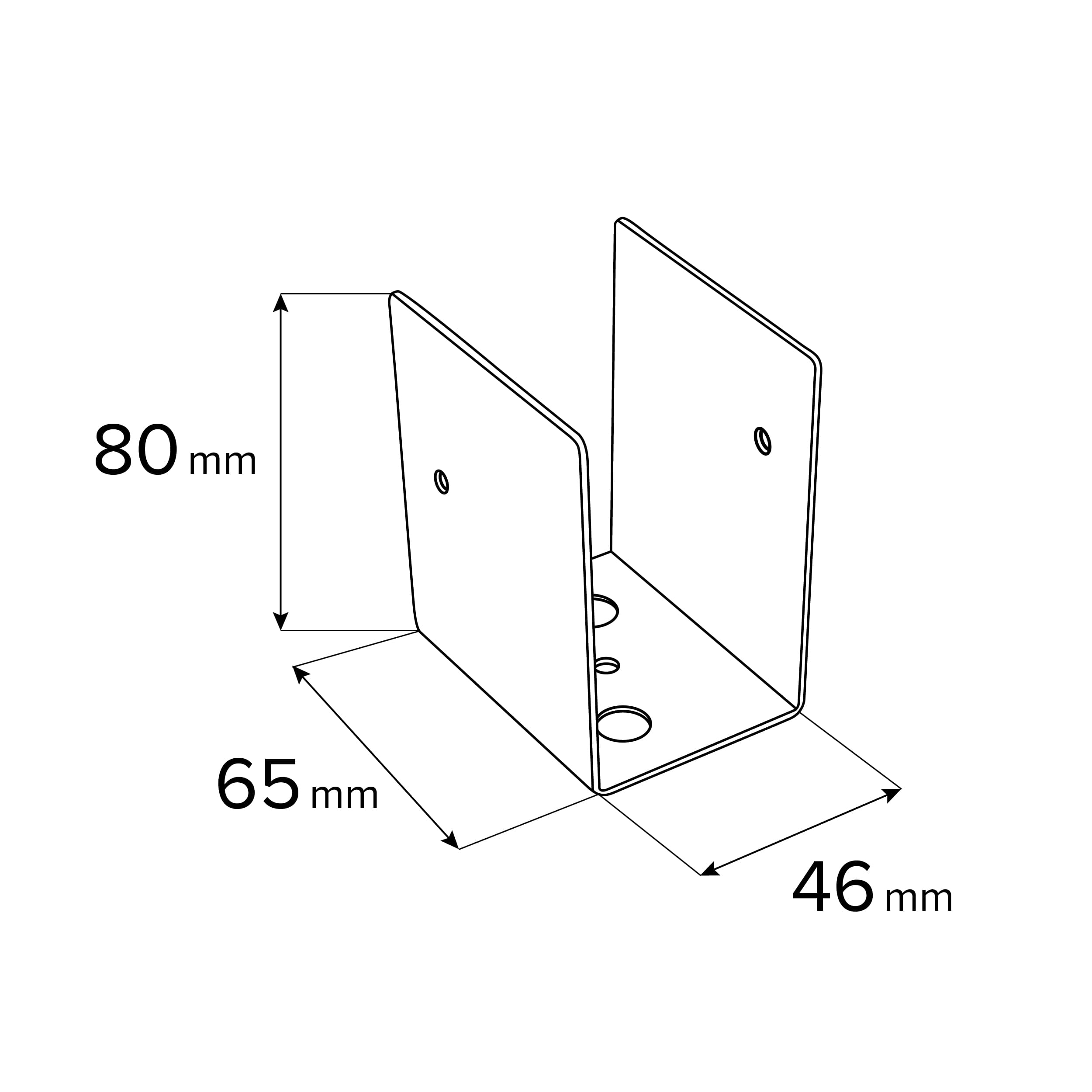 Łącznik belki kwadratowej do pergoli ciesielski - GPC 45 | 46x80x65 mm | czarny Łącznik belki kwadratowej do pergoli ciesielski - GPC 45 | 46x80x65 mm | czarny