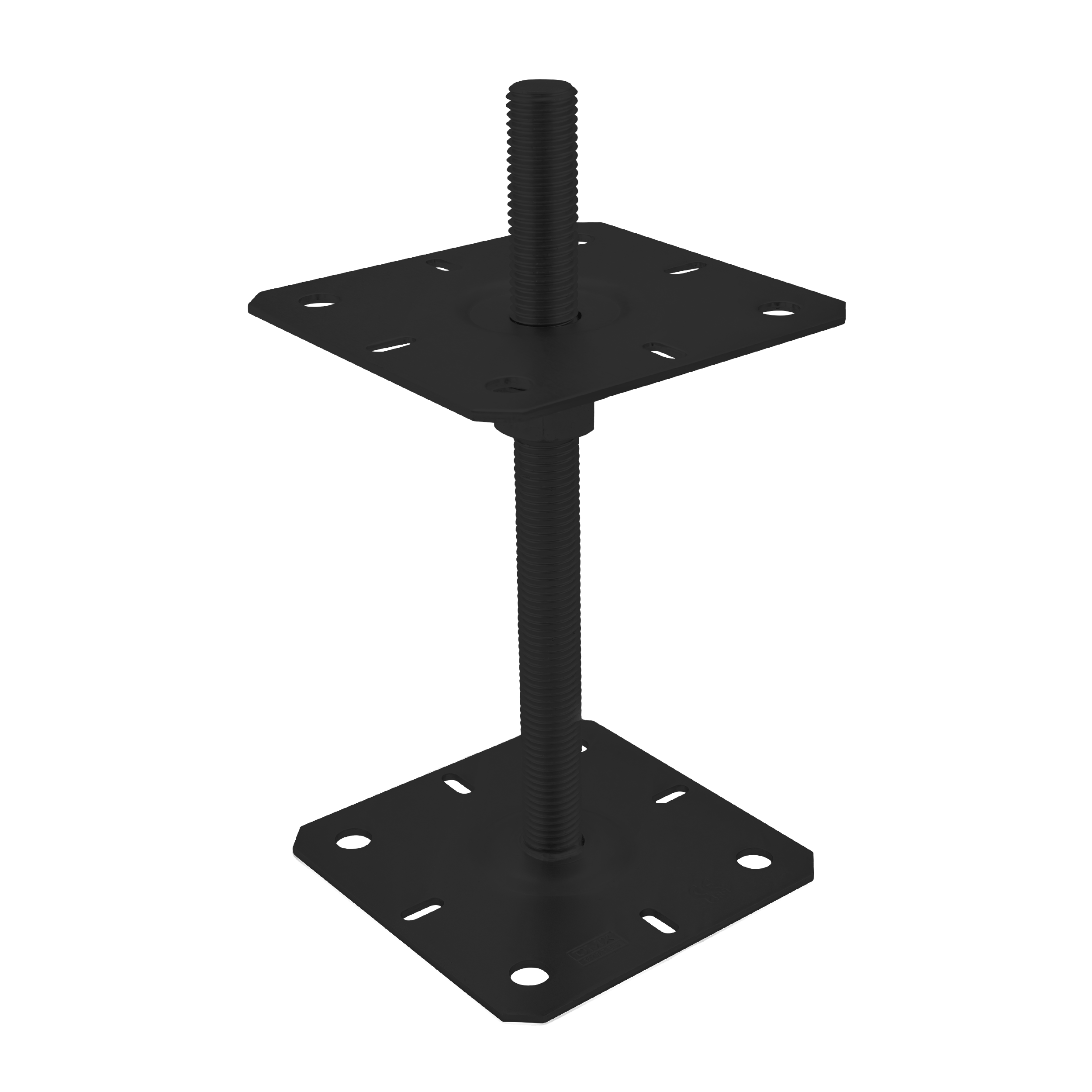 Podstawa słupa kotwa płaska gwintowana regulowana wysokość PSR, 130x250 mm, M20, czarny, ujęcie 1.