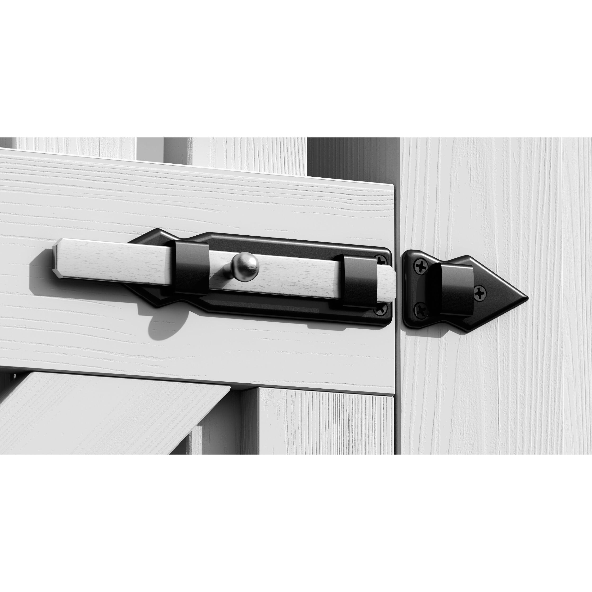 Zasuwka zamknięcie z ryglem prostym do furtek - WPS | Czarny | 250 mm