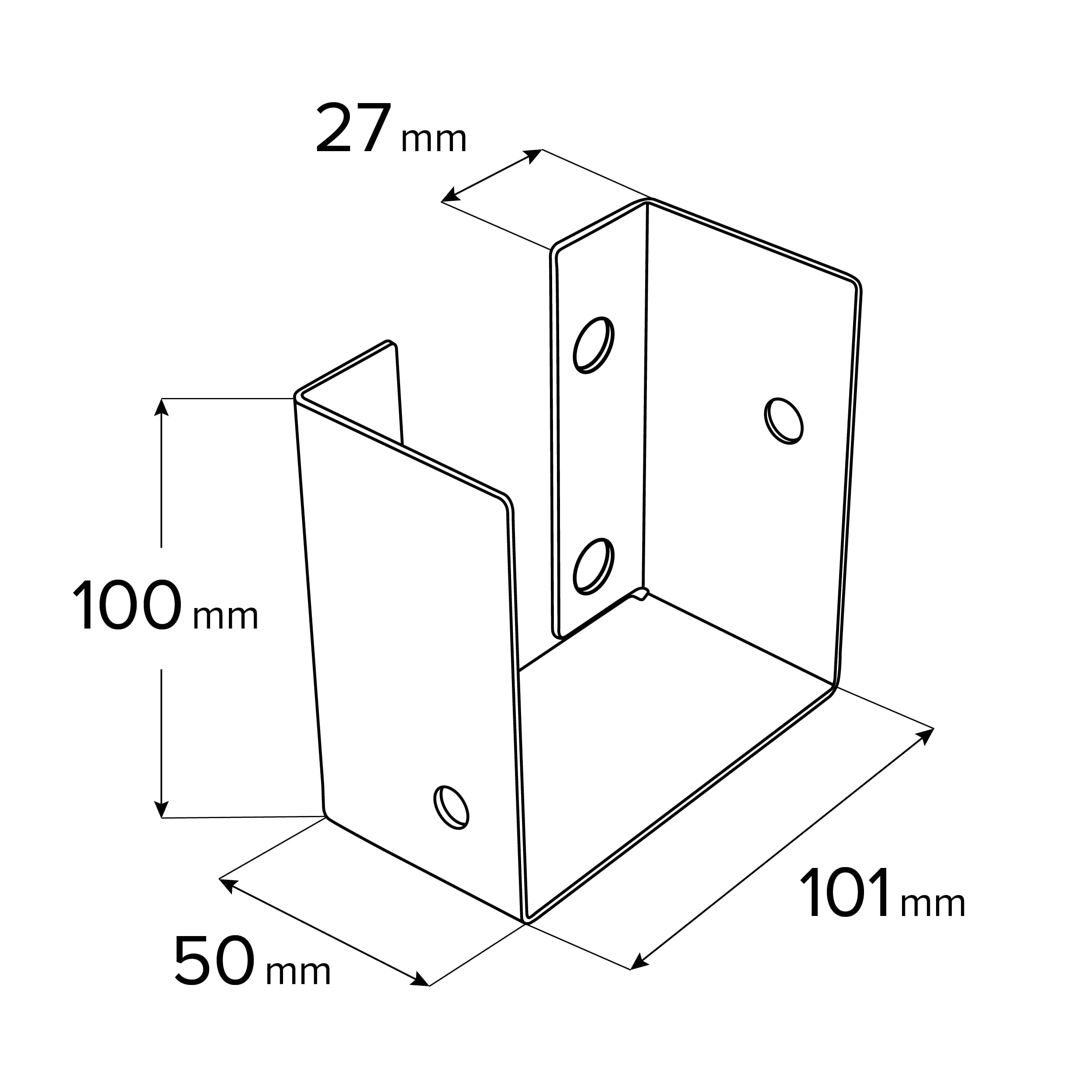 Łącznik belki kwadratowej do pergoli ciesielski - GPW 100 | 101x100x50 mm | czarny Łącznik belki kwadratowej do pergoli ciesielski - GPW 100 | 101x100x50 mm | czarny