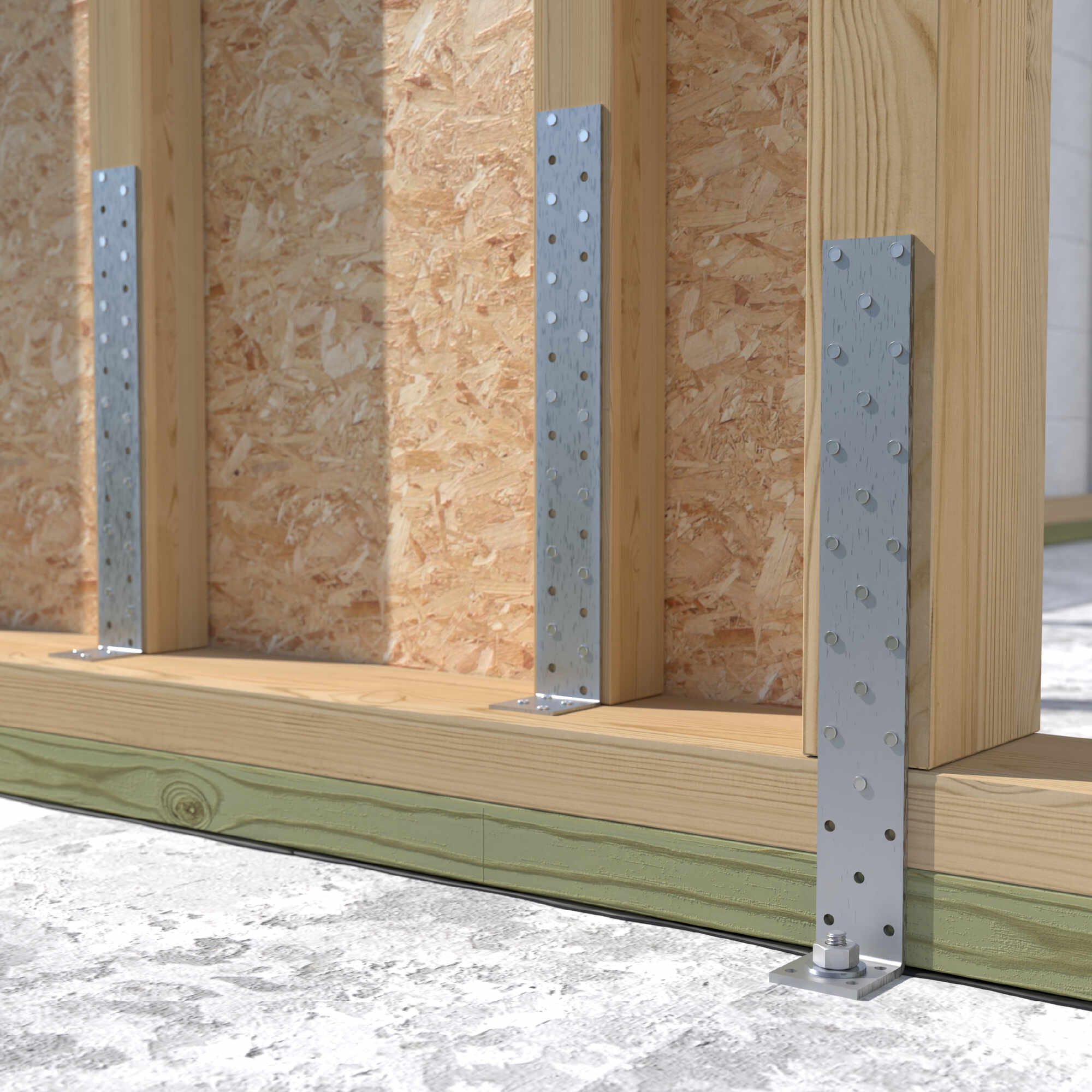 Kątownik uniwersalny do kotwienia drewna w betonie KK 21, 200x40x40 mm, 2 mm, 40x200x40x2,0 mm, Stal konstrukcyjna DX51D, srebrny 1.