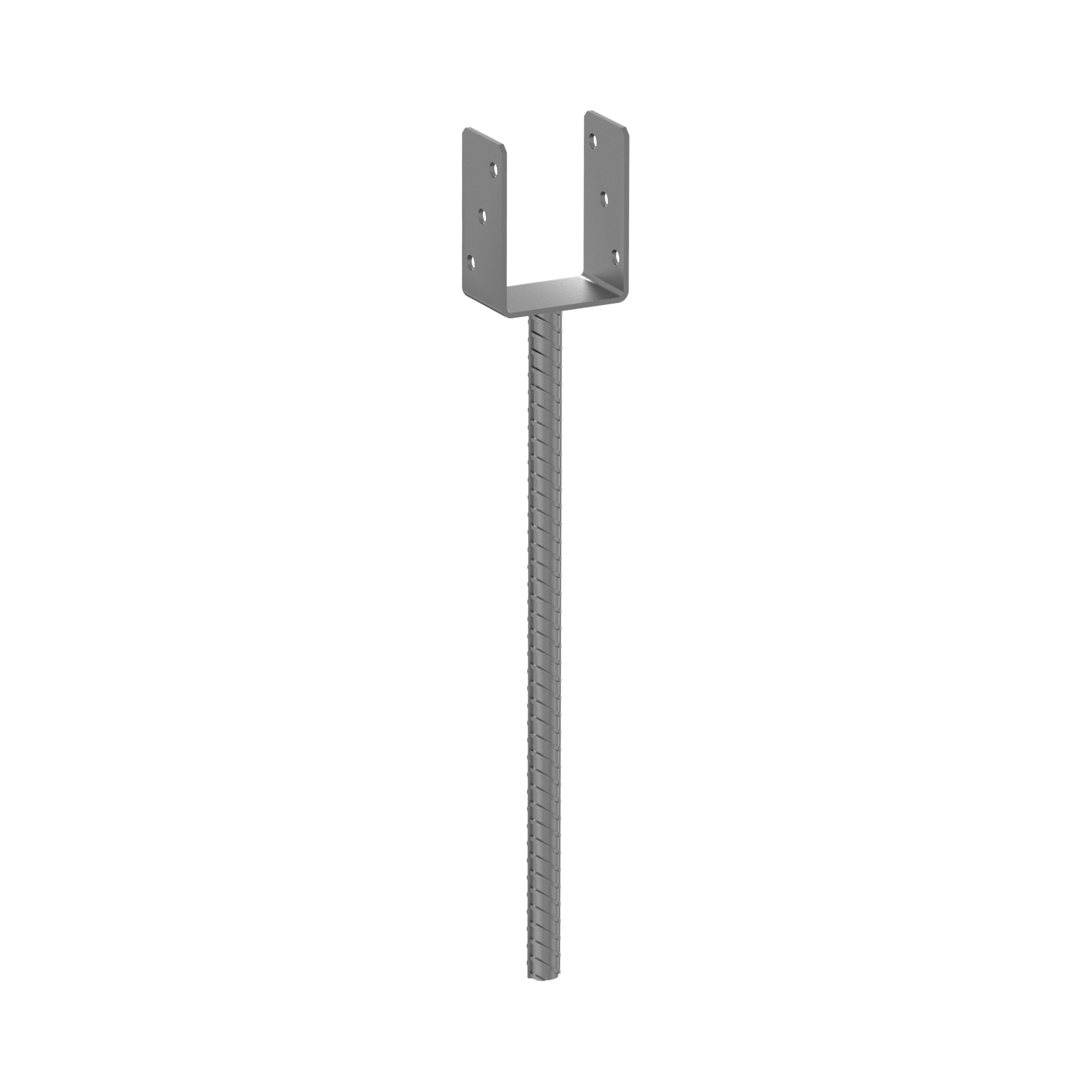 Podstawa słupa kotwa typ U z długim prętem - PS 500 | 90 mm | 624 mm Podstawa słupa kotwa typ U z długim prętem PS 500, 90 mm, 624 mm, 91x624x124x4,0 mm.
