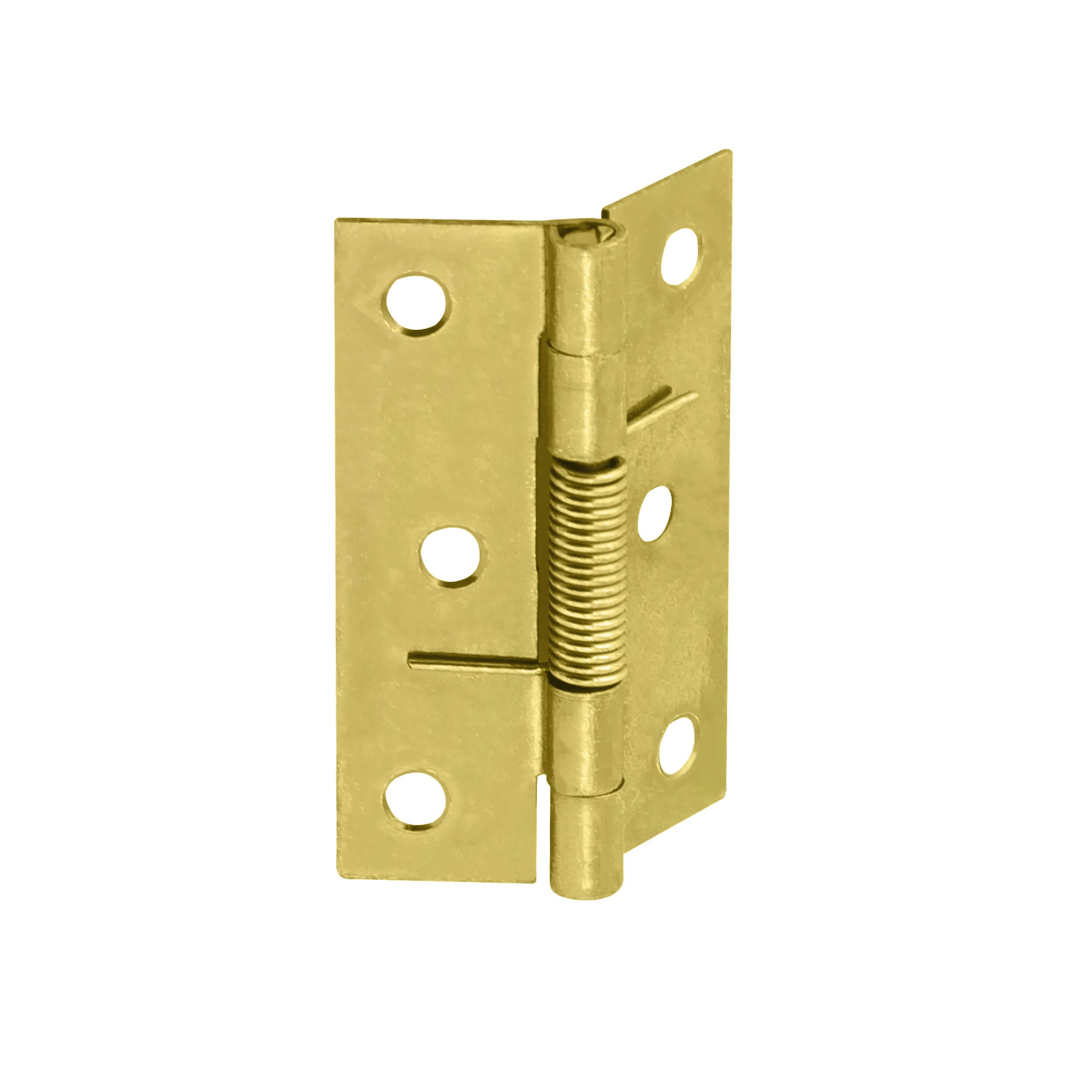 Zawias płaski budowlany samozamykający ze sprężyną ZSS 60, 44 mm, Złoty, 60 mm, 60x44x1,0 mm.