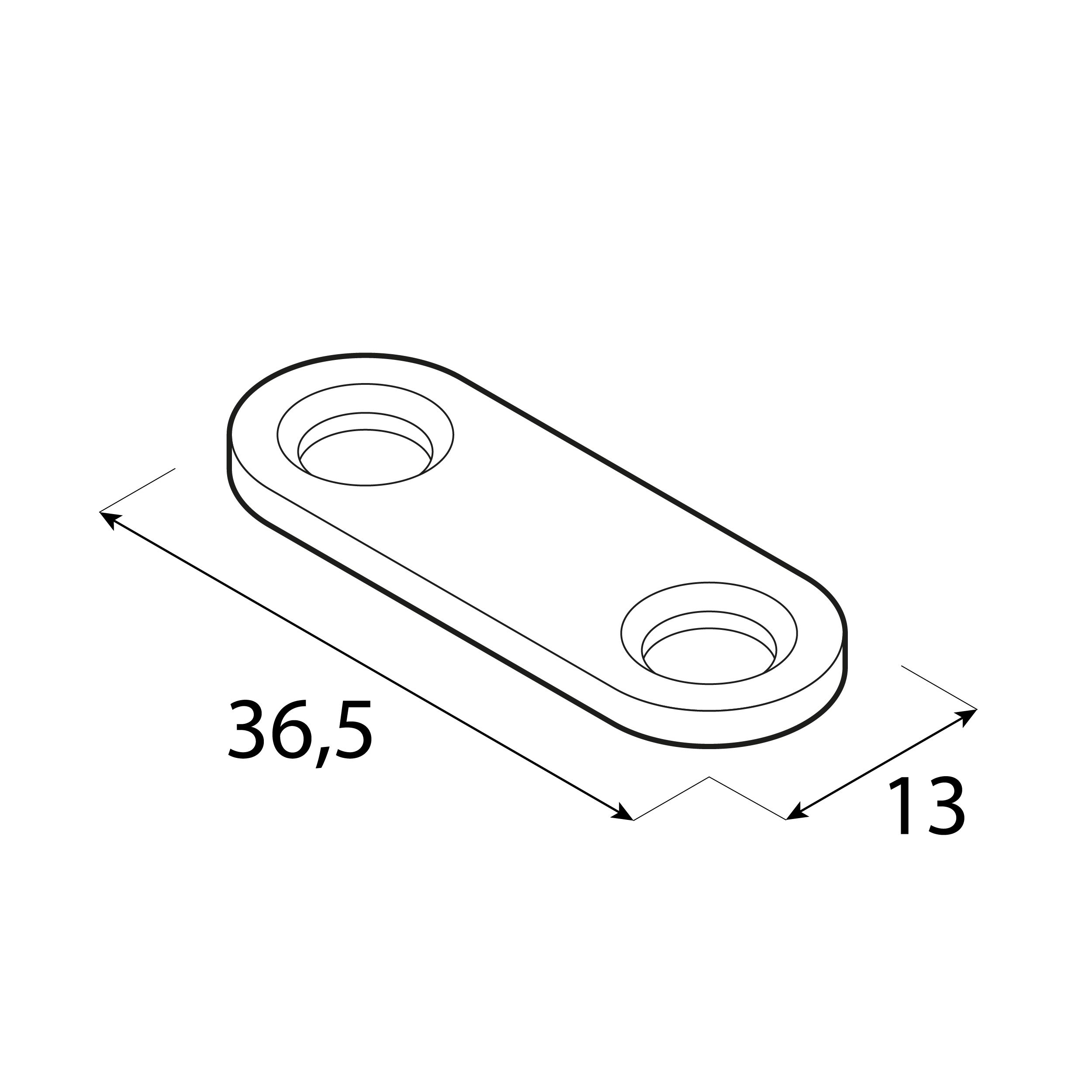 Łącznik montażowy zaokrąglony FLW 40, 36, 5xx13 mm, 25 szt., Stal konstrukcyjna DC01, srebrny, ujęcie 1.