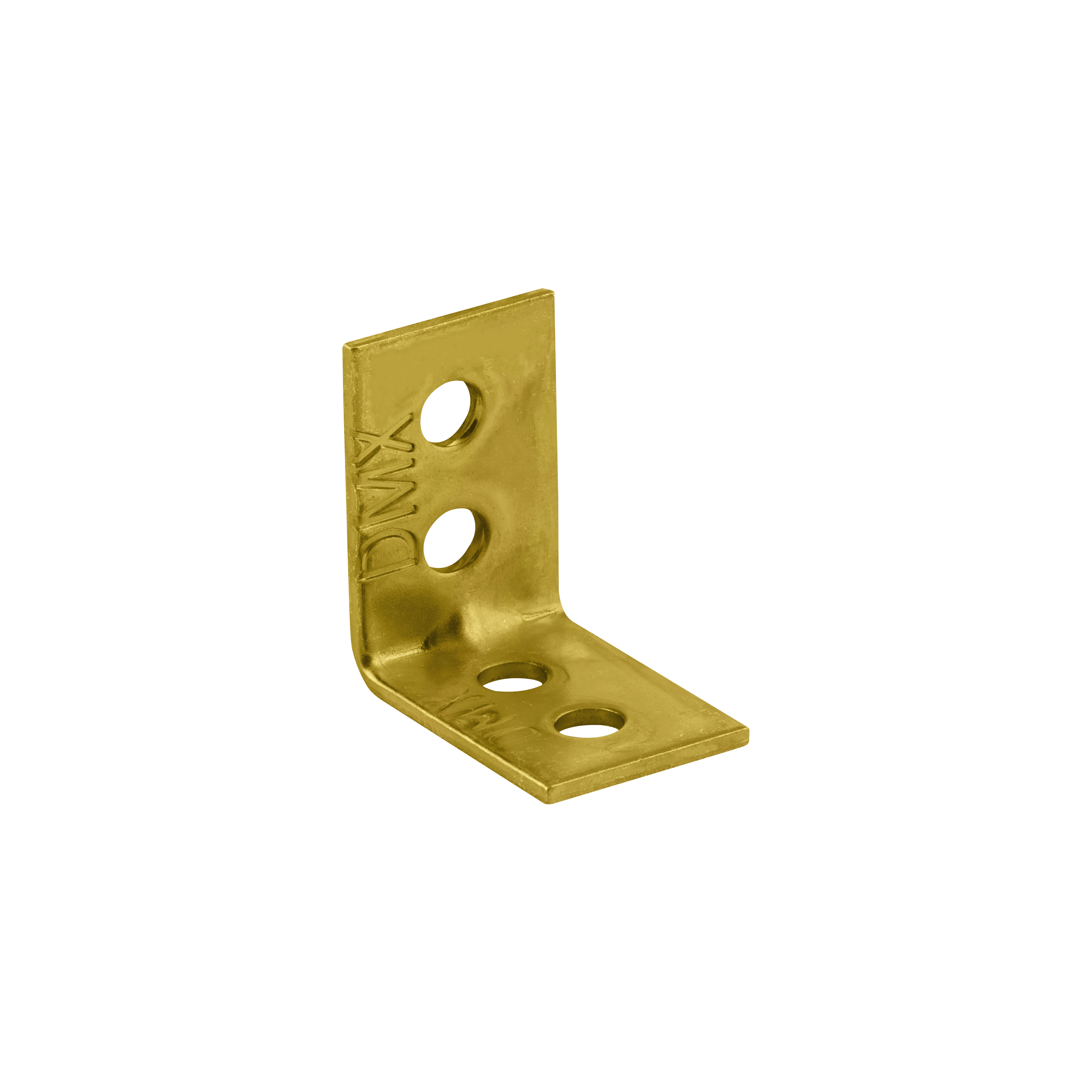 Kątowniki meblowe - Kątownik meblowy stolarski wąski KW 1, 25x25x17 mm, 50 szt., 25x25x17x1,5 mm, Stal konstrukcyjna DC01, Złoty.