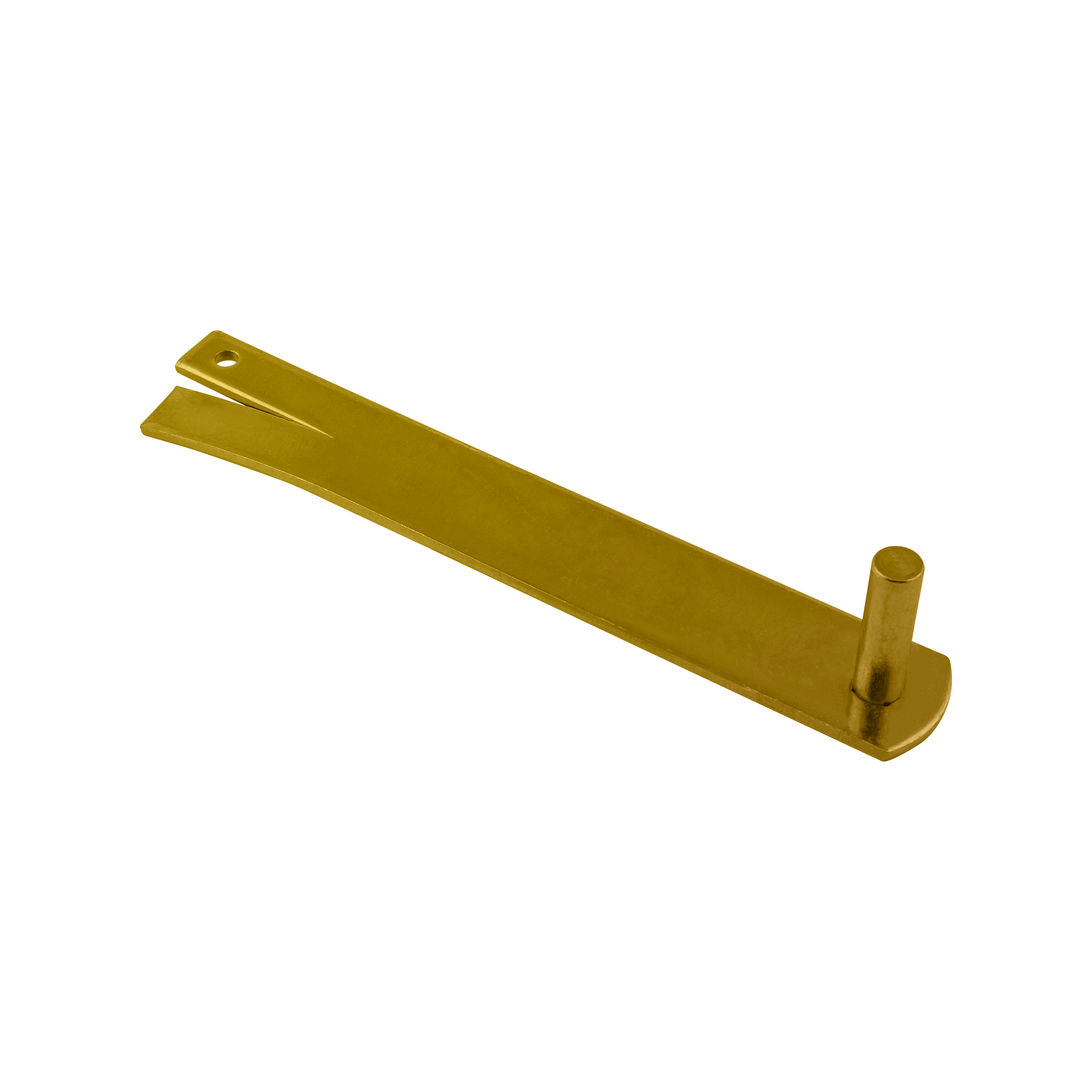 Uchwyt czopowy ozdobny do zawiasów bramowych CM 13, 255 mm, Złoty, 13 mm, 255x40x5,0 mm.