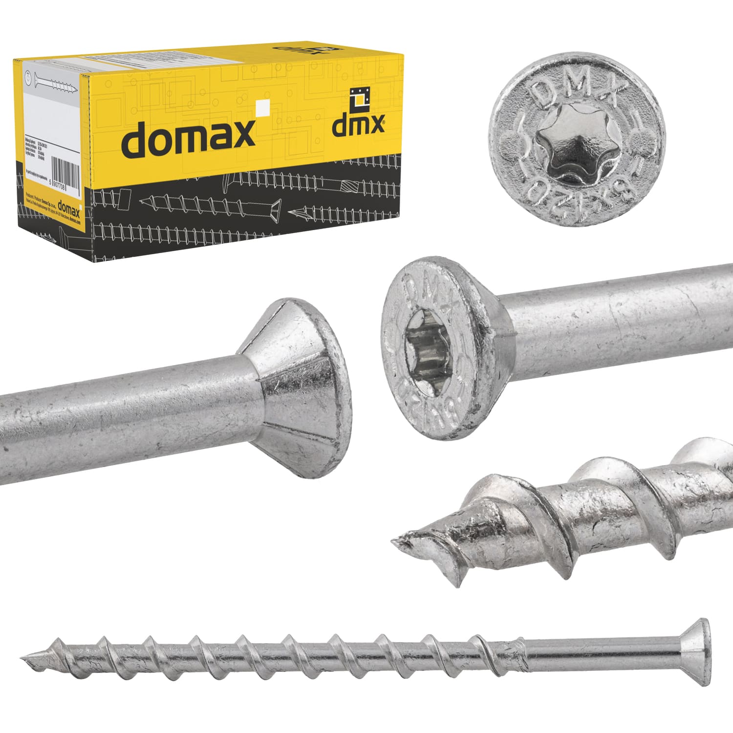 Wkręty do gazobetonu z łbem stożkowym TORX GS, 8x100 mm, srebrny, 50 szt., 8x100 mm, Hartowana stal węglowa, ujęcie produktu.