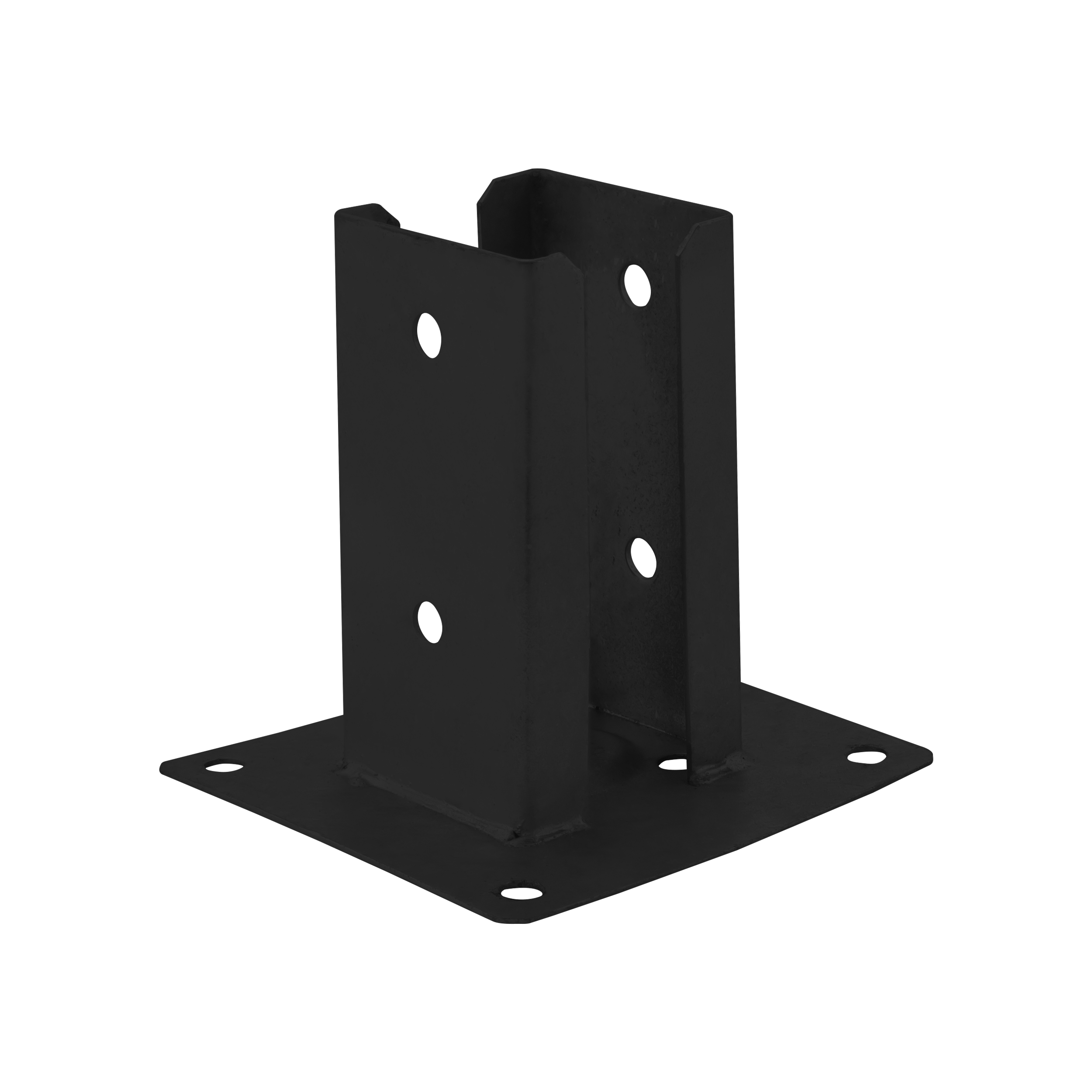 Podstawa słupa kotwa przykręcana podwójna z podstawą prostokątną PSPD, 70 mm, czarny, 71x150x2,0 mm.