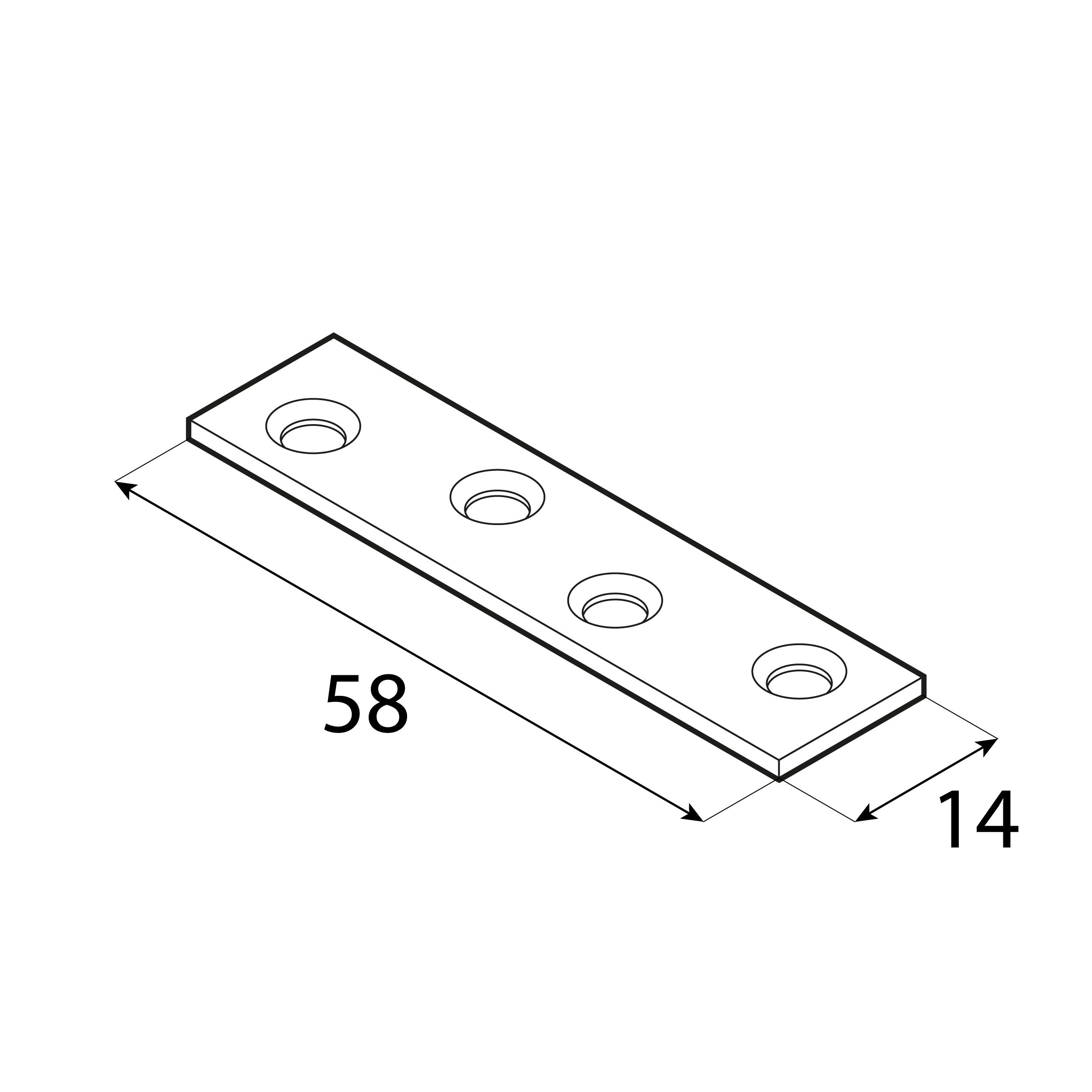 Łącznik wąski uniwersalny stalowy LW 80, 78xx15 mm, 50 szt., 78x15x1,5 mm, Stal konstrukcyjna DC01, srebrny.