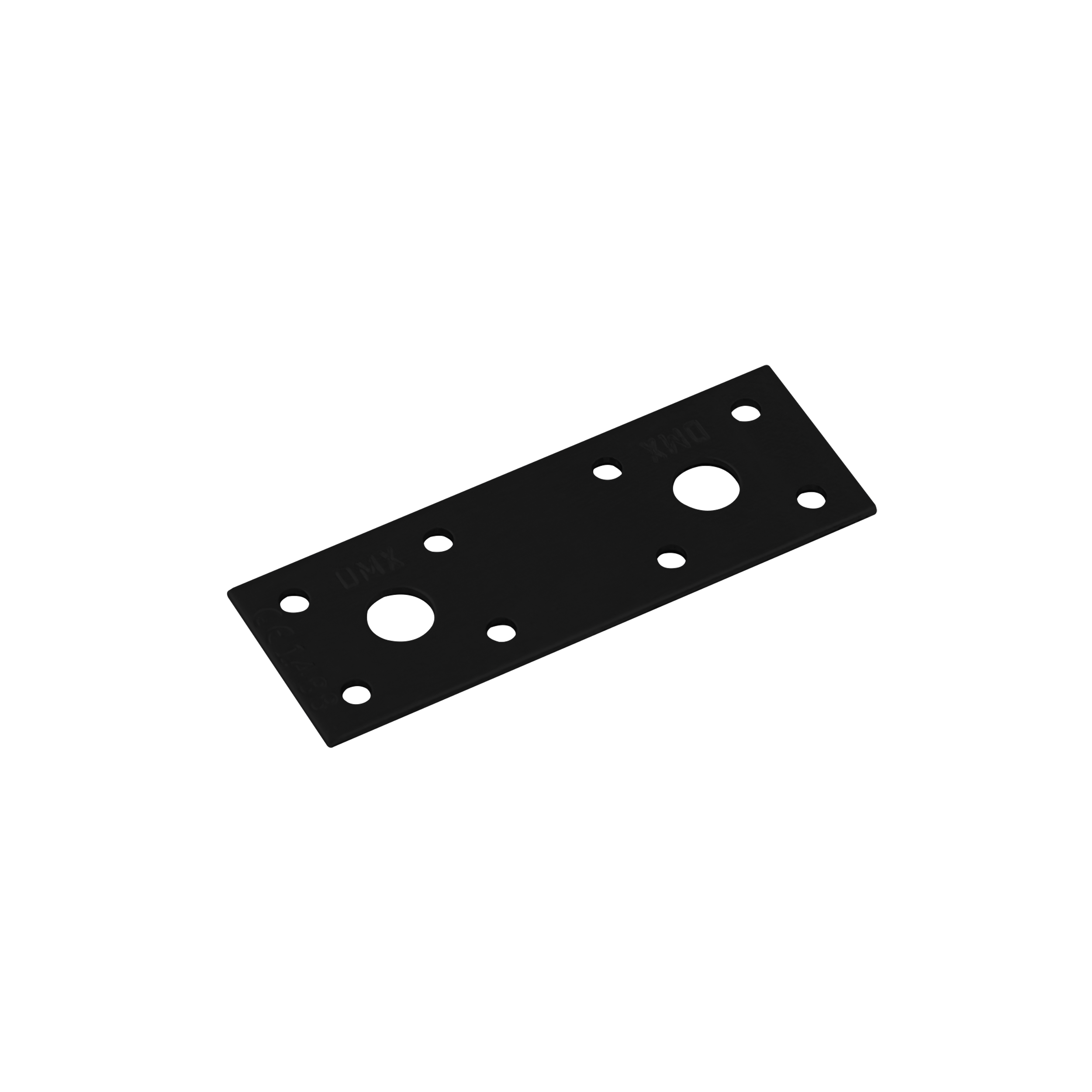 Łącznik płaski płaskownik LP 1 C, 100x35 mm, 2, 5 mm| czarny, 100x35x2,5 mm, Stal konstrukcyjna DX51D, w zestawie elementów.