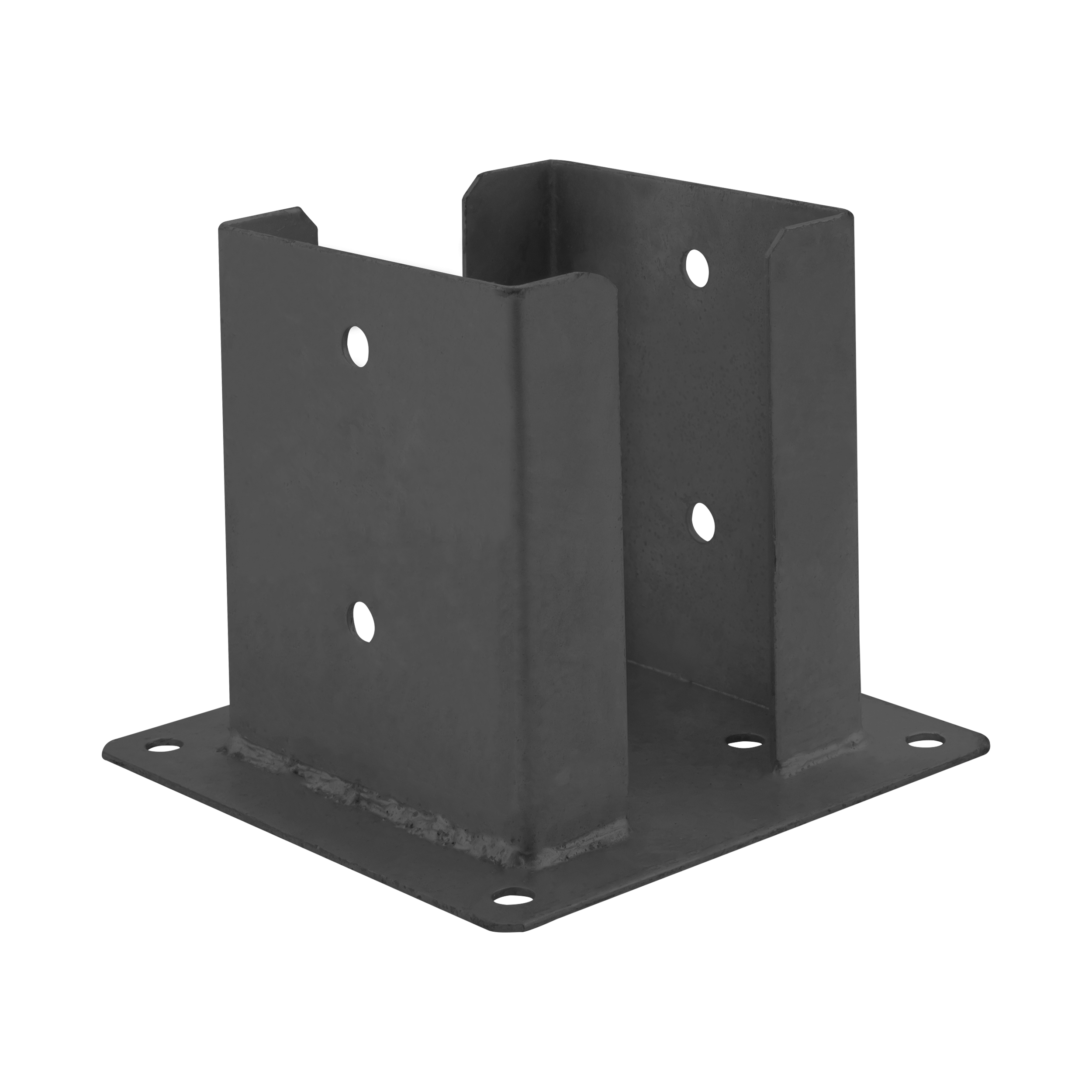 Podstawa słupa kotwa przykręcana podwójna z podstawą prostokątną PSPD, 100 mm, Antracyt, 101x150x2,5 mm.