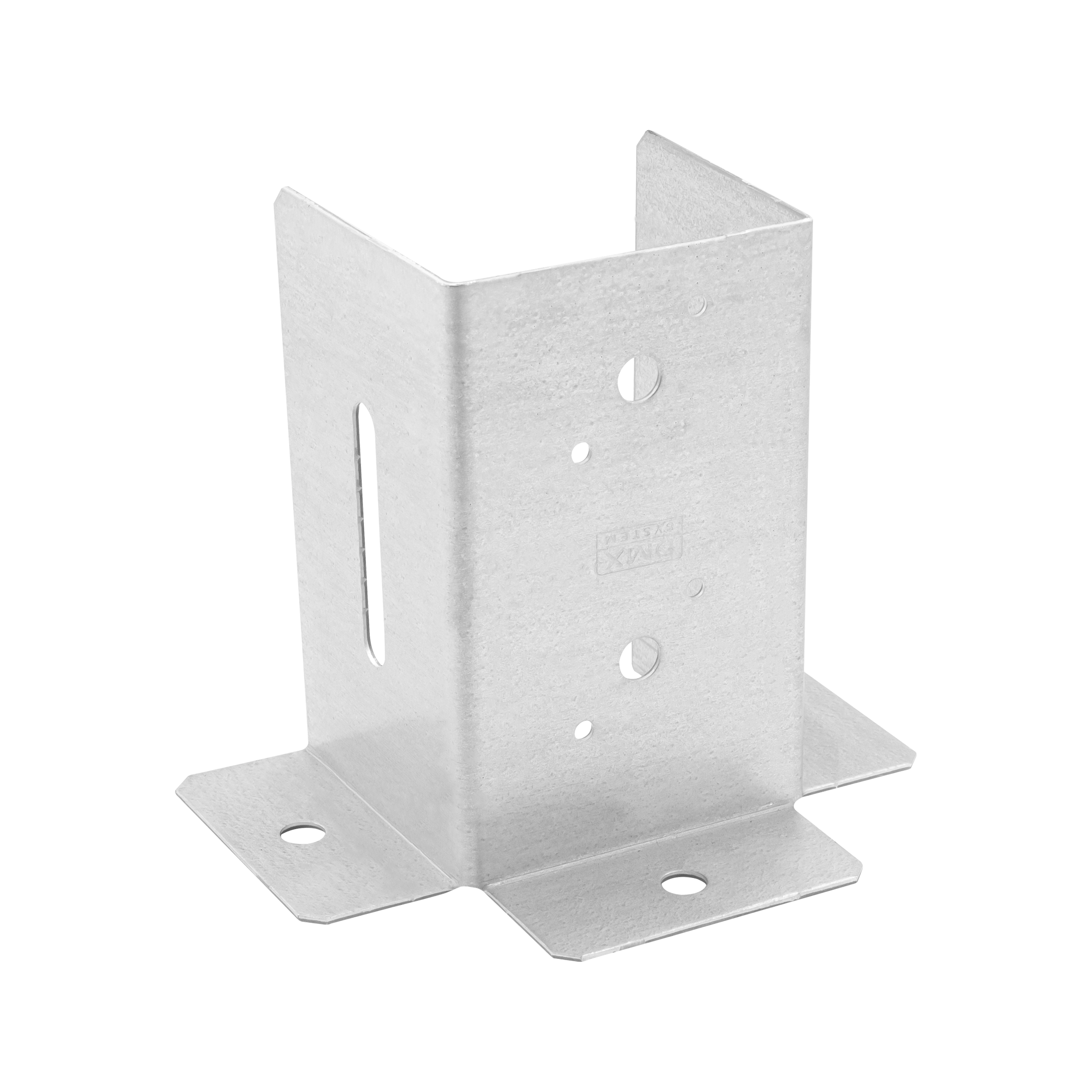 Podstawa słupa kotwa przykręcana otwarta z regulacją PSD DX, 90 mm, srebrny, 91x154x87x2,0 mm.
