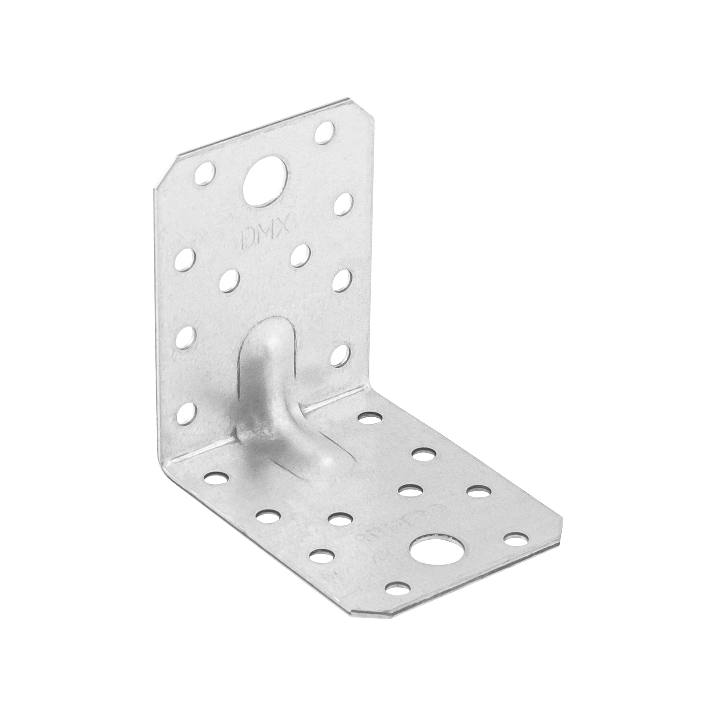 Kątownik ciesielski wzmocniony z przetłoczeniem KPS 4, 70x70x55 mm, 1, 5 mm, 70x70x55x1,5 mm, w zestawie elementów.
