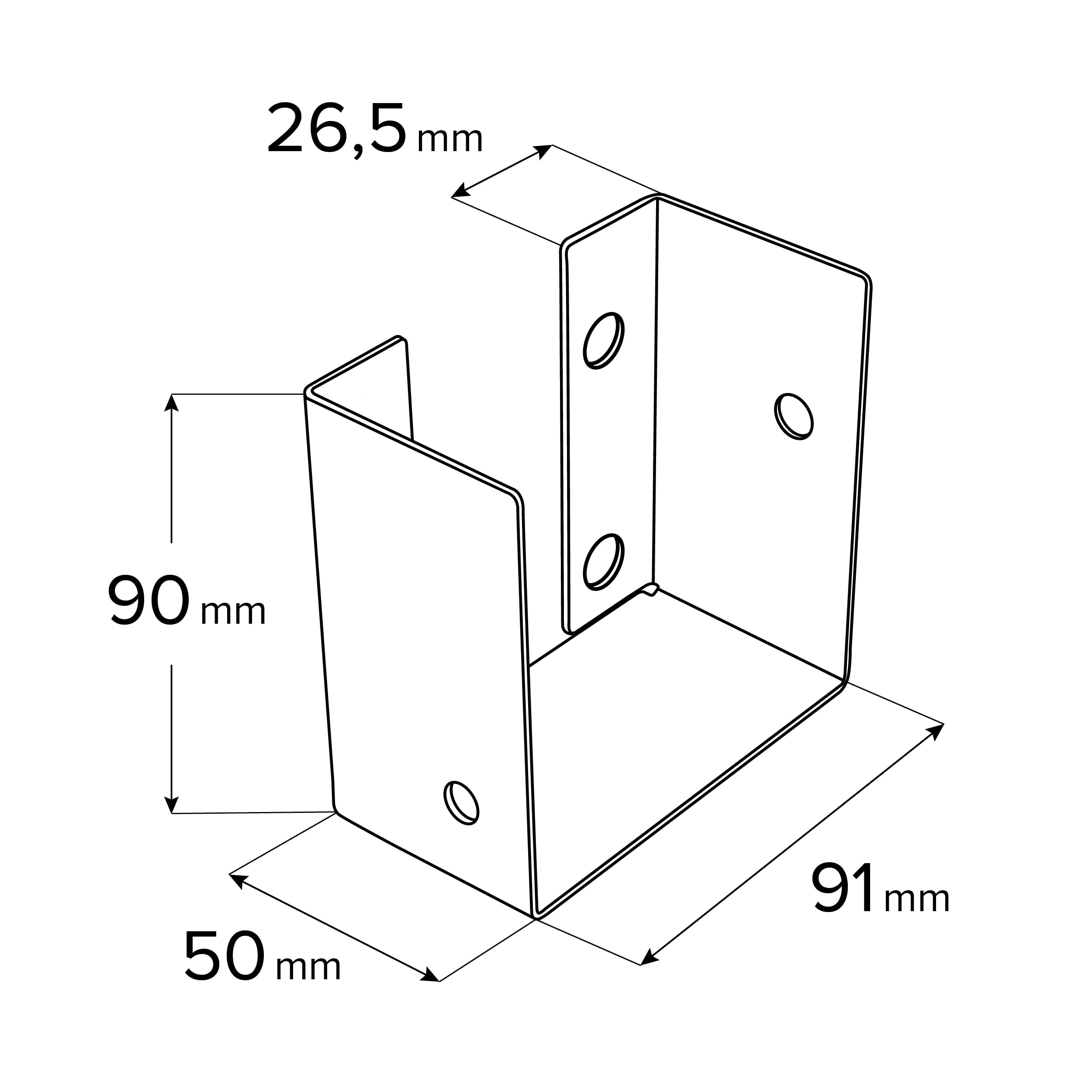 Łącznik belki kwadratowej do pergoli ciesielski - GPW 90 | 91x90x50 mm | czarny Łącznik belki kwadratowej do pergoli ciesielski - GPW 90 | 91x90x50 mm | czarny
