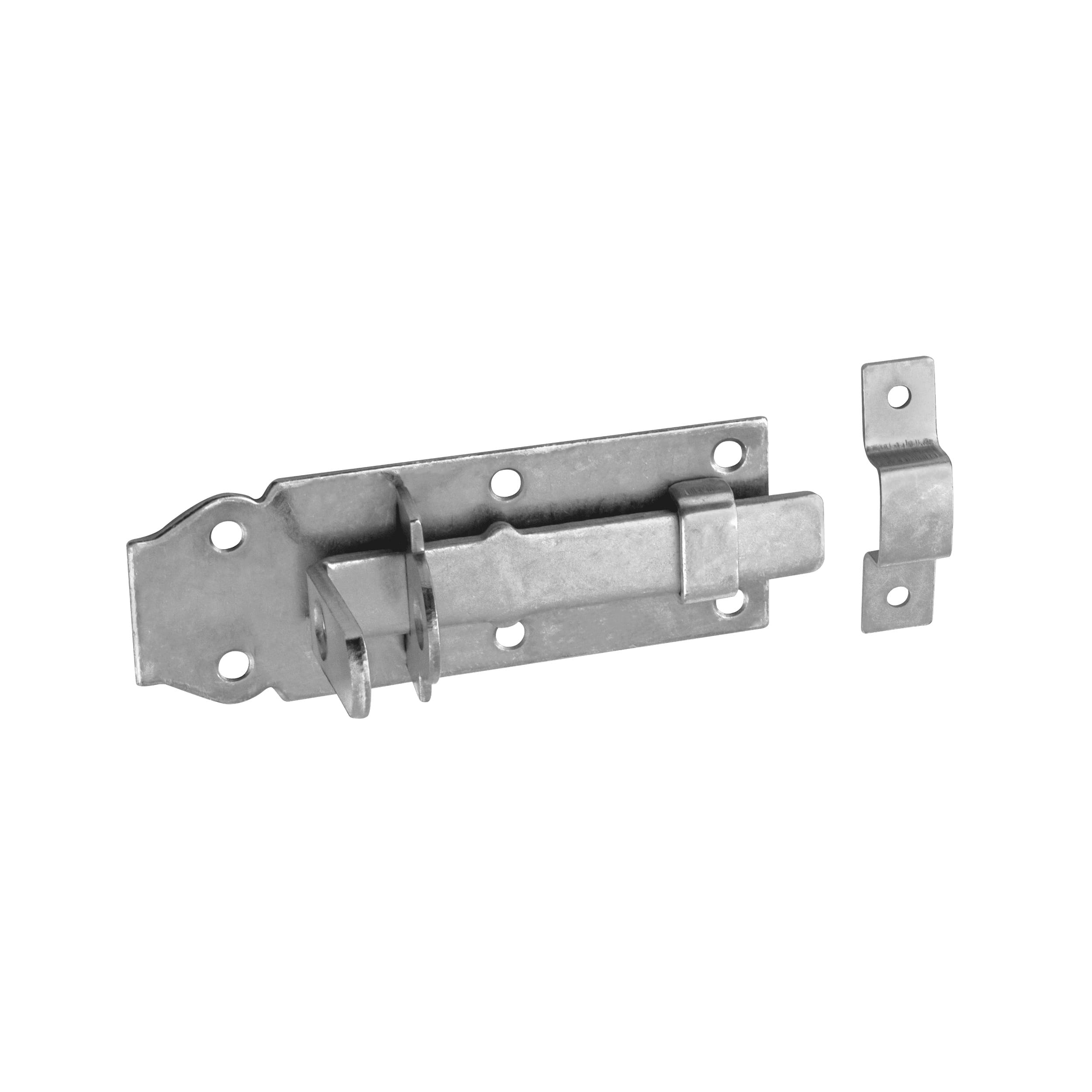 Zasuwka zamknięcie na kłódkę z ryglem prostym do furtek - WZP | Srebrny | 120 mm