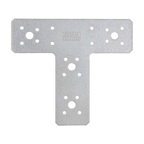 Łącznik płaski metalowy typu T KT 160, 160x140x45 mm, 2, 5 mm, srebrny, 160x140x45x2,5 mm, Stal konstrukcyjna DX51D, w zestawie elementów.