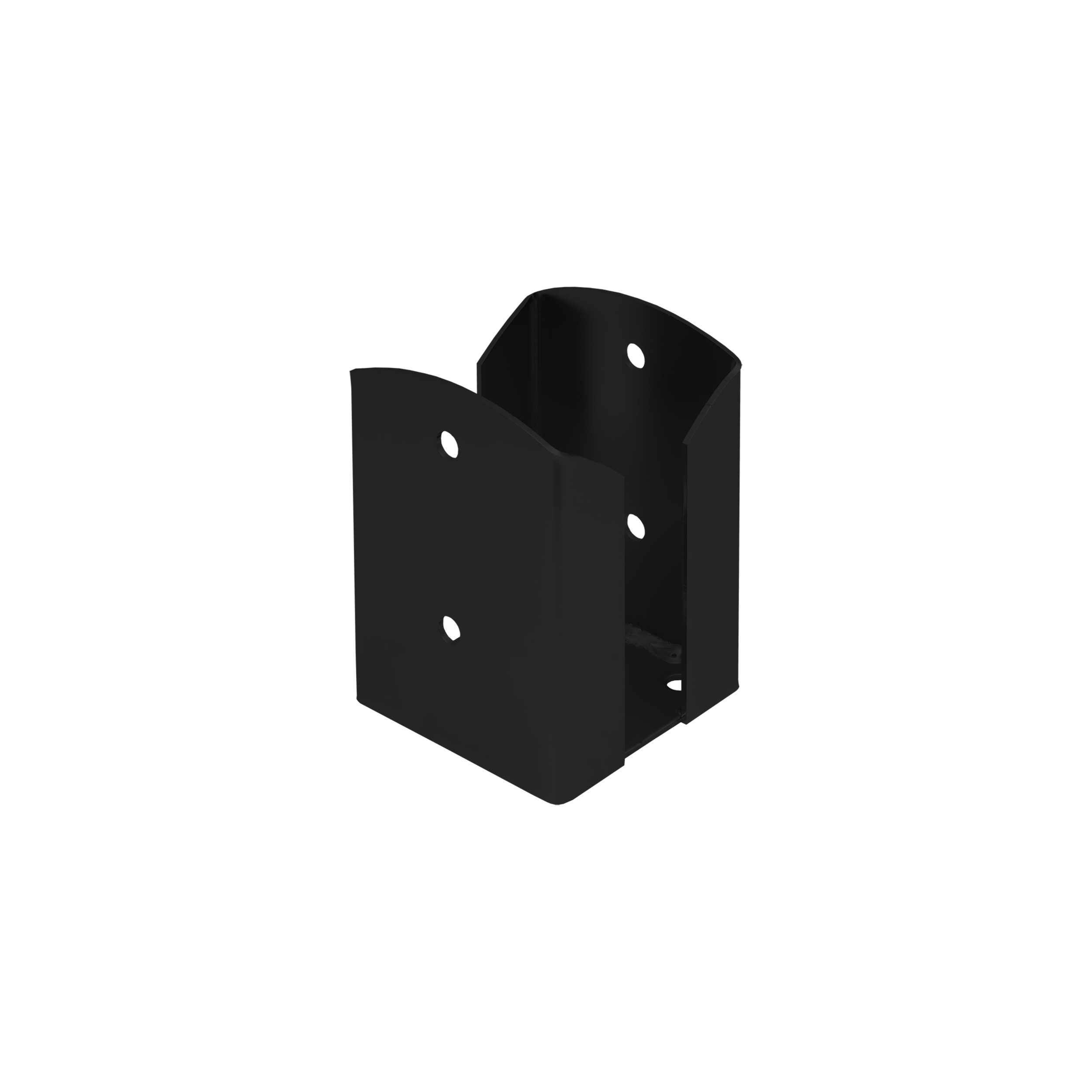 Podstawa słupa kotwa przykręcana podwójna prostokątna PSPW, 100 mm, czarny, 101x150x2,5 mm.