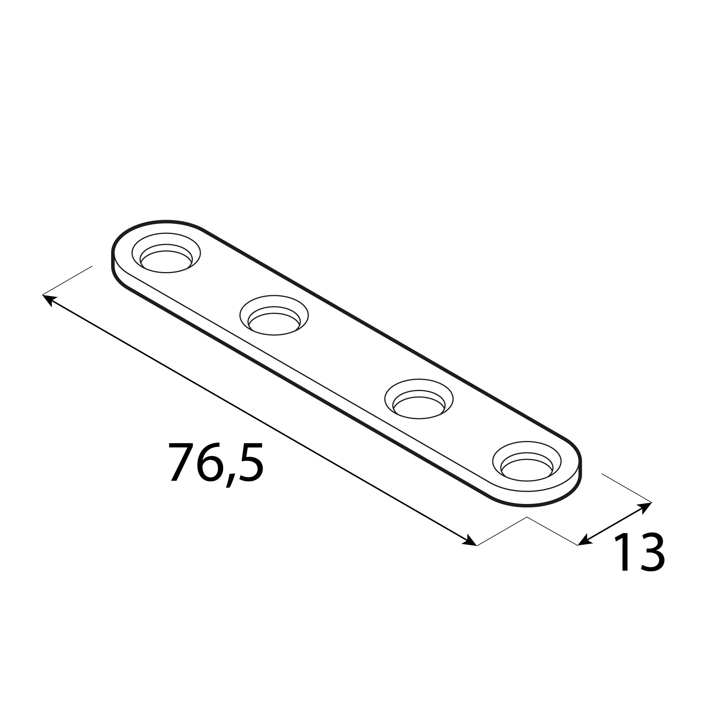 Łącznik montażowy zaokrąglony - FLW 80 | 76,5xx13 mm | 25 szt Łącznik montażowy zaokrąglony FLW 80, 76, 5xx13 mm, 25 szt., Stal konstrukcyjna DC01, srebrny, ujęcie 1.