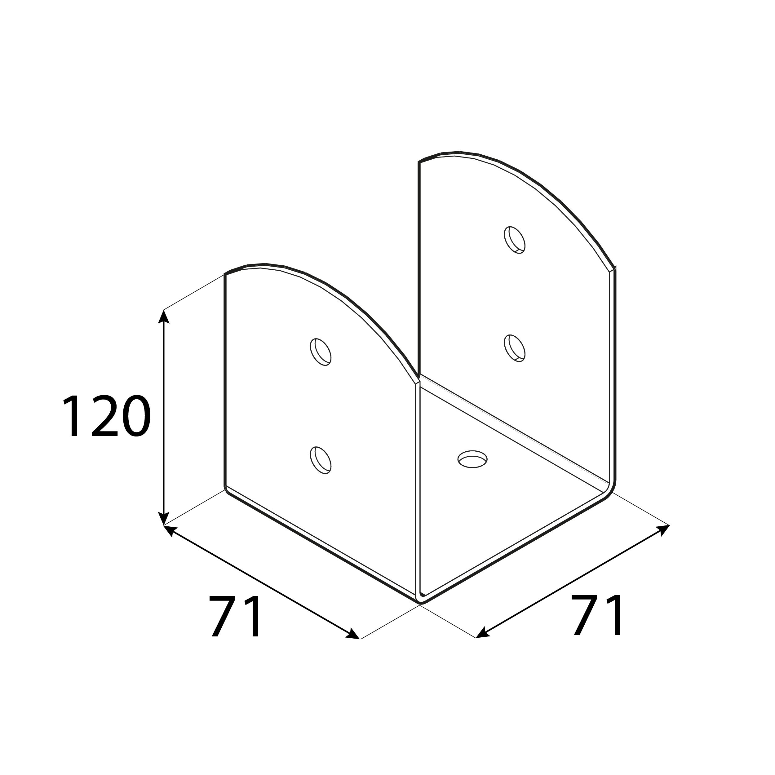 Podstawa słupa kotwa przykręcana do betonu typ U lekka PSOL, 70 mm, czarny, 71x71x120x2,5 mm, ujęcie 1.
