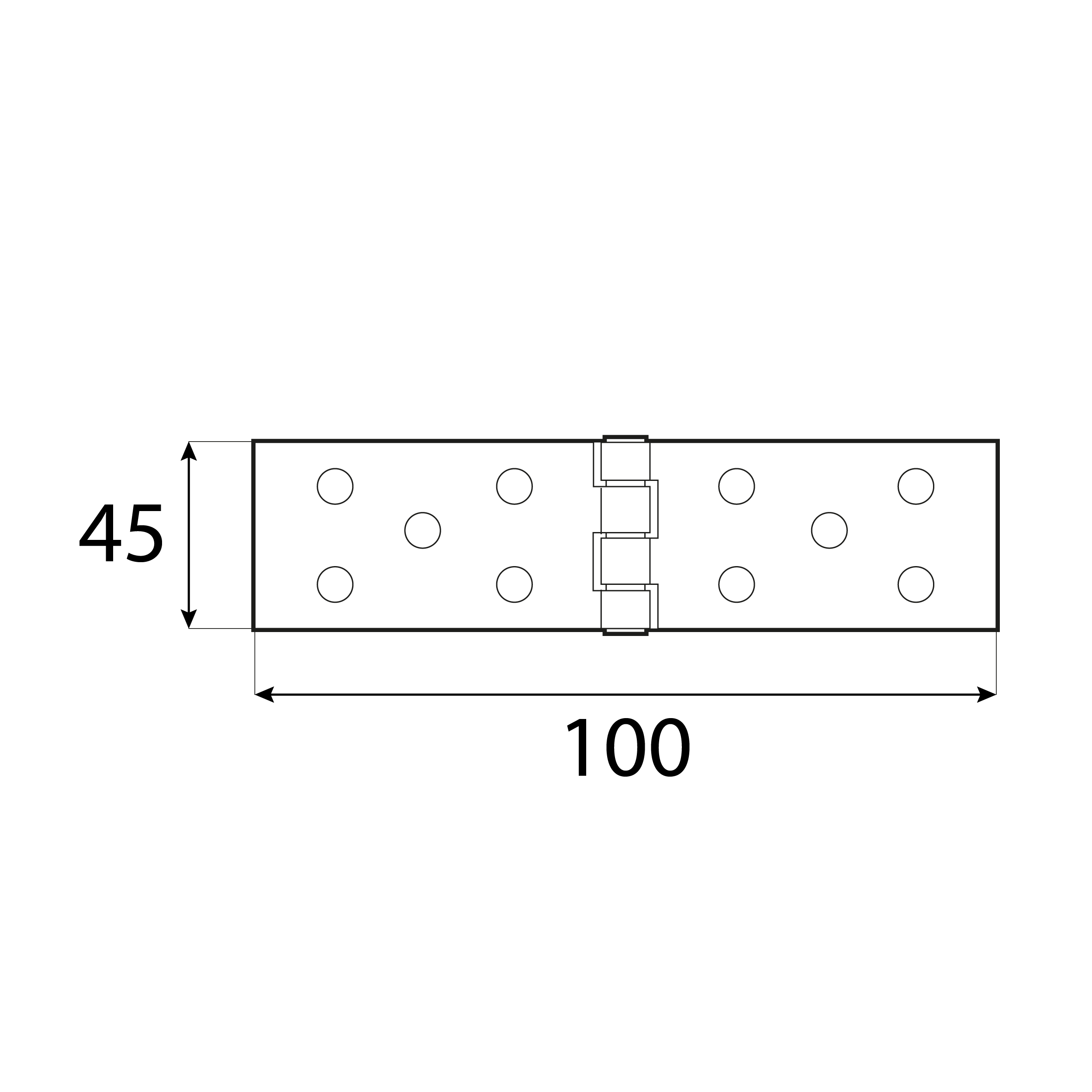 Zawias płaski budowlany splatany Z 100/25, 100 mm, srebrny, 25 mm, 100x25x1,5 mm 45.