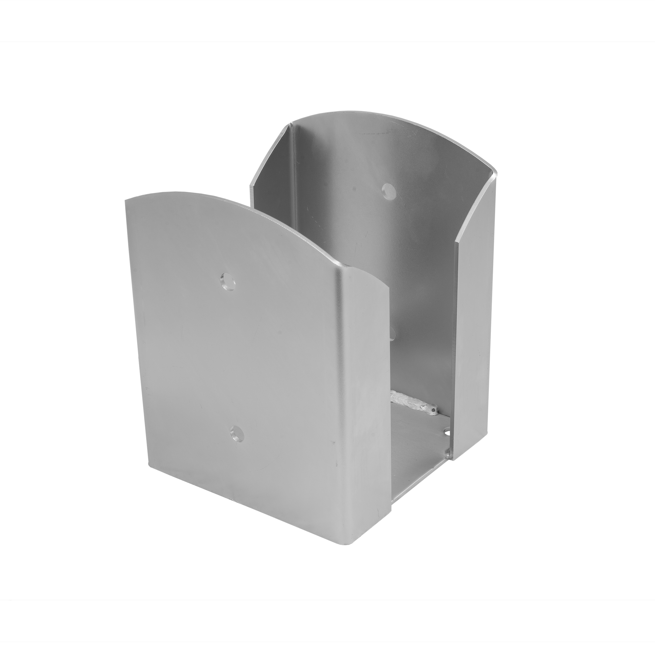 Podstawa słupa kotwa przykręcana podwójna prostokątna PSPW, 150 mm, srebrny, 151x200x3,0 mm, ujęcie 1.